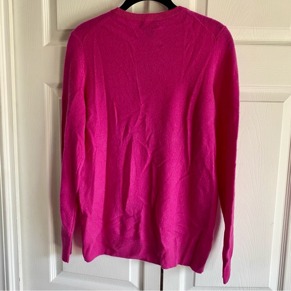 C by Bloomingdale’s Crewneck Cashmere Sweater Cherry Blossom Pink Medium - Picture 8 of 9
